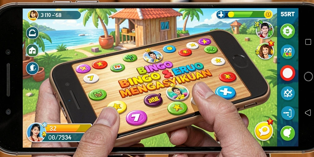 Gameplay seru Bingo di aplikasi 55RT yang menegangkan.