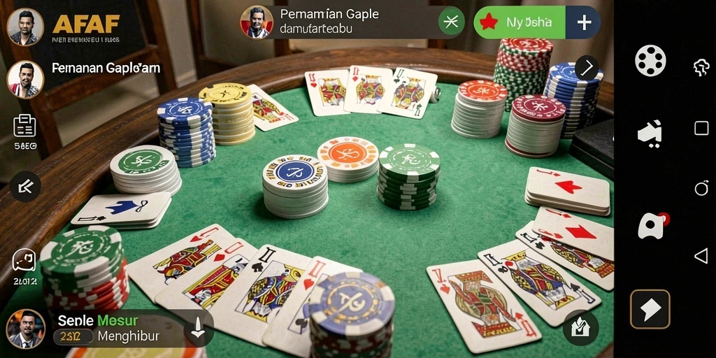 Tampilan gameplay Gaple yang seru dan interaktif di AFAF.