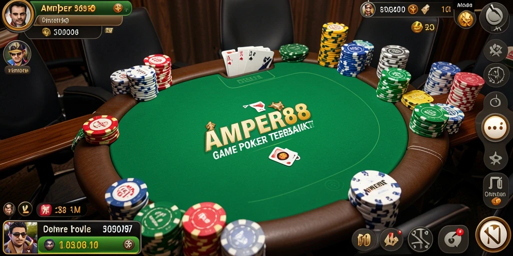 Screenshot gameplay Poker menarik dari AMPER88.