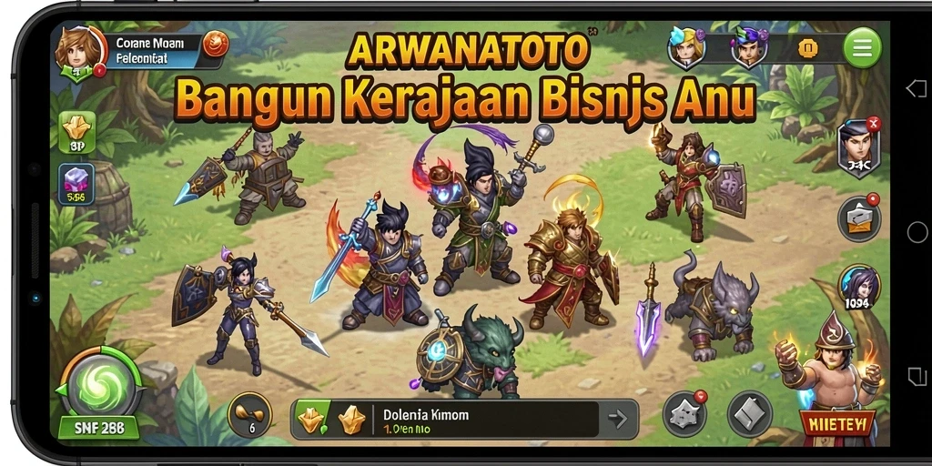 Tampilan gameplay ARWANATOTO yang menarik saat mengelola bisnis.