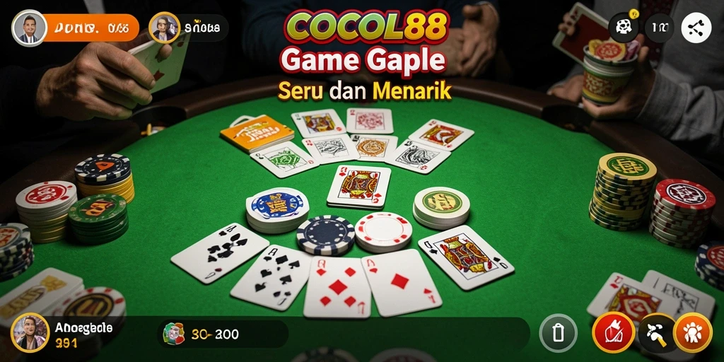 Screenshot gameplay COCOL88 menampilkan suasana permainan Gaple yang seru.