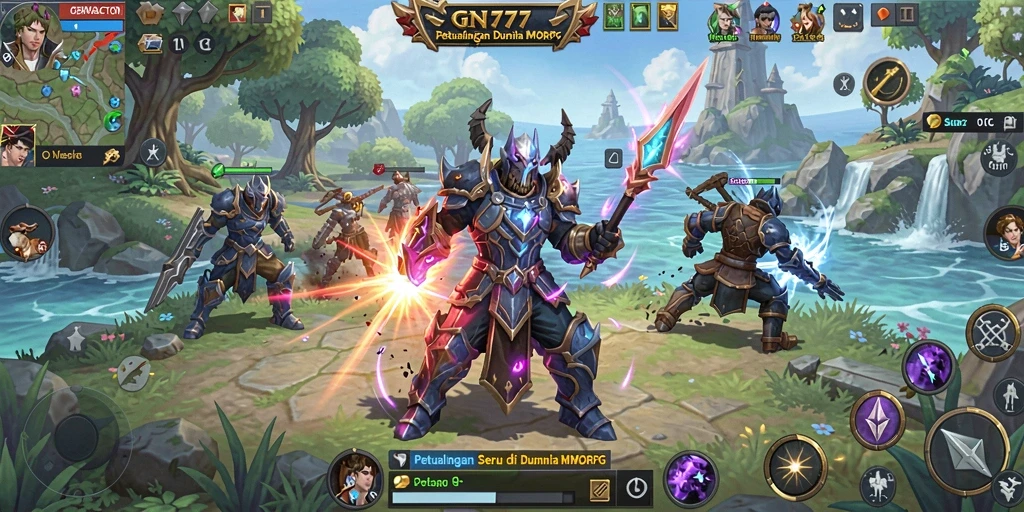 Tangkapan layar gameplay GN777 yang menampilkan aksi seru di MMORPG.