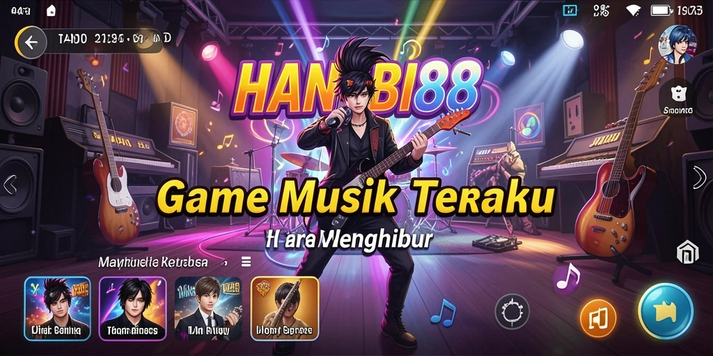 Tampilan gameplay seru dari HANABI88 dengan berbagai lagu menarik.