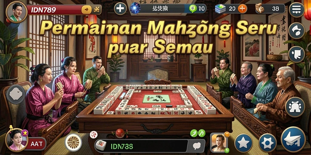 Tampilan gameplay responsif dan menarik dari IDN789 Mahjong.