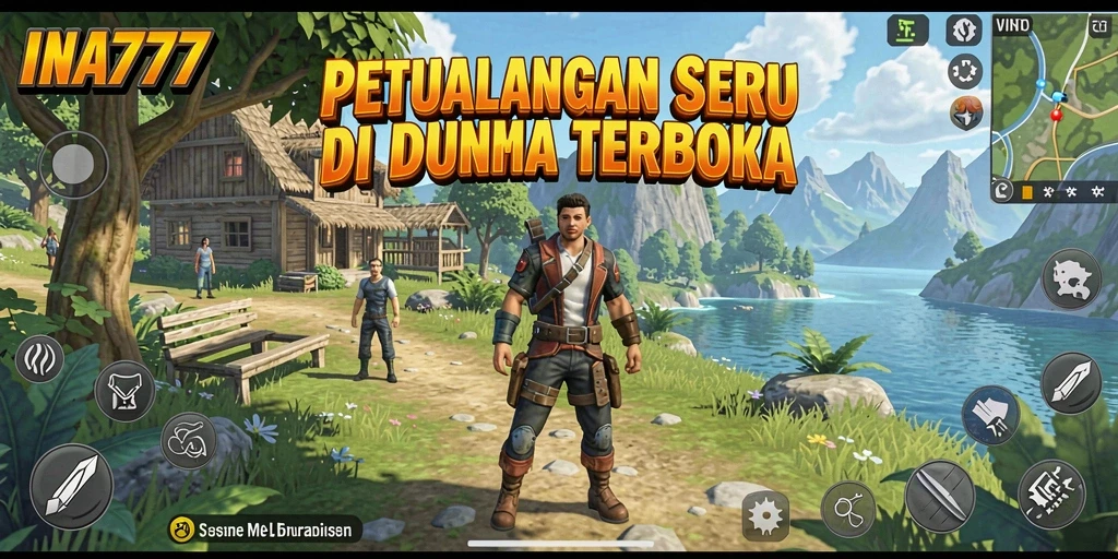 Tangkapan layar gameplay <strong>INA777</strong> menampilkan dunia terbuka yang luas dan menakjubkan.