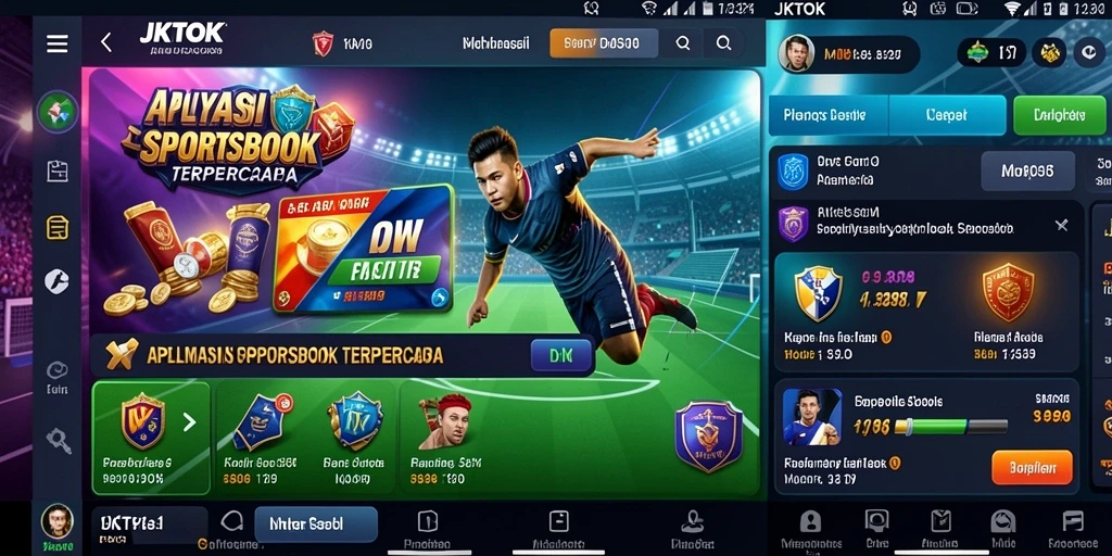 Tampilan menarik dari aplikasi JKTOK saat melakukan taruhan olahraga.