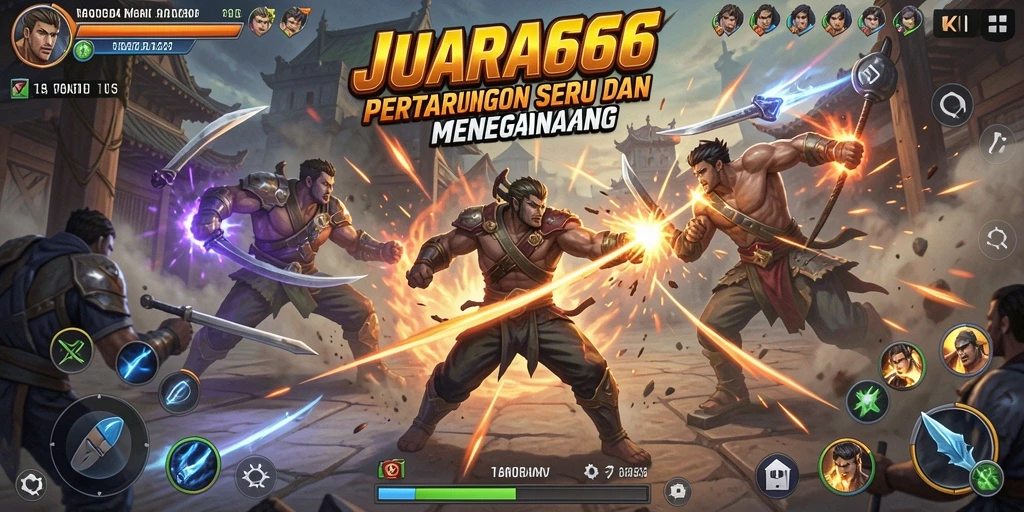 Tampilan gameplay JUARA666 yang intens dalam pertarungan Fighting.