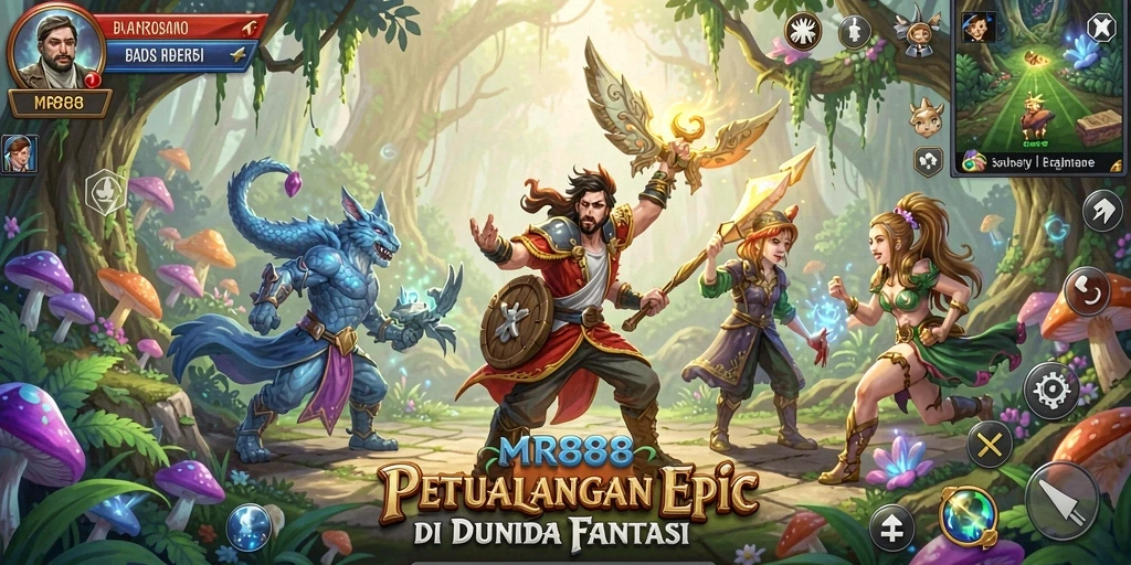 Screenshot gameplay MR888 menampilkan aksi pertempuran RPG yang mendebarkan.