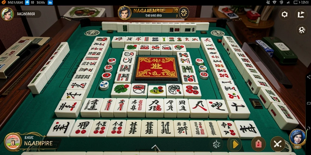Screenshot utama NAGAEMPIRE menunjukkan gameplay Mahjong yang menantang dan grafis yang indah.