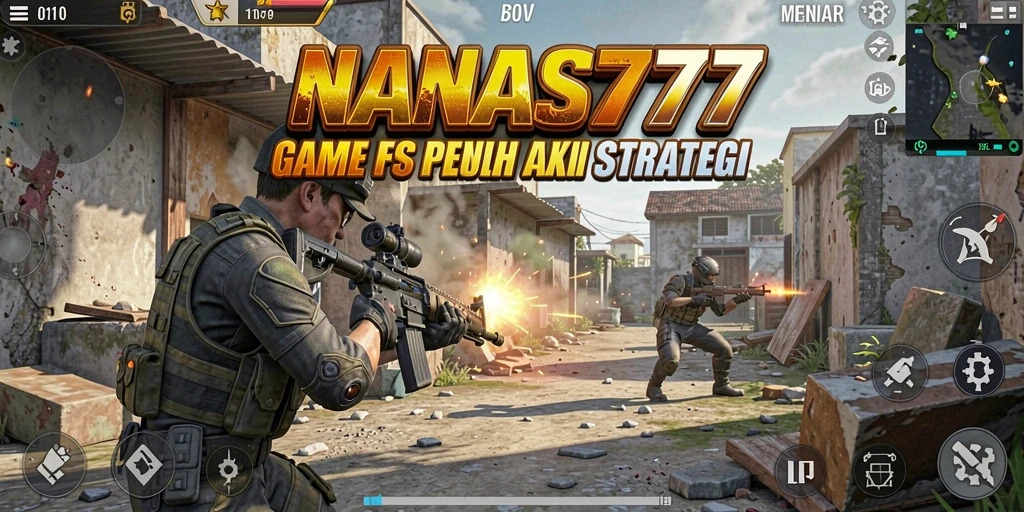 Tampilan gameplay NANAS777 yang mendebarkan dengan aksi tembak menembak.