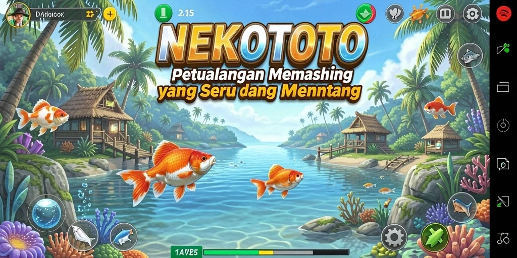 Tampilan gameplay NEKOTOTO yang memukau dengan suasana alam yang tenang.