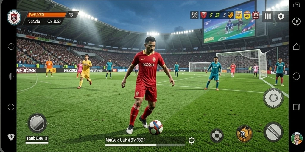 Tampilan menarik dan menyenangkan dari gameplay <strong>NEX288</strong> di lapangan sepak bola.