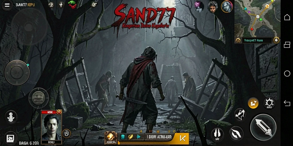 Gameplay SAND77 yang menegangkan dan penuh ketegangan horor.
