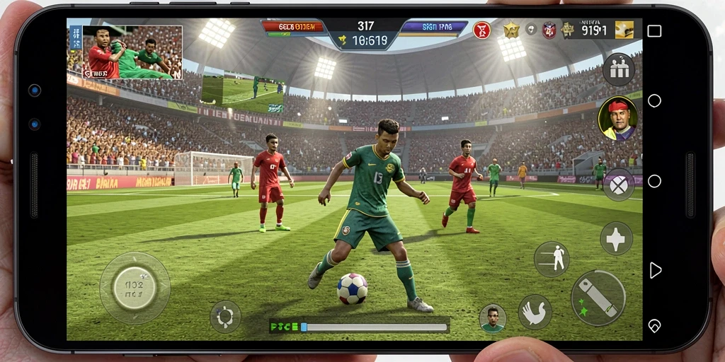Tampilan gameplay yang menegangkan dalam SD107, menunjukkan aksi olahraga yang seru.