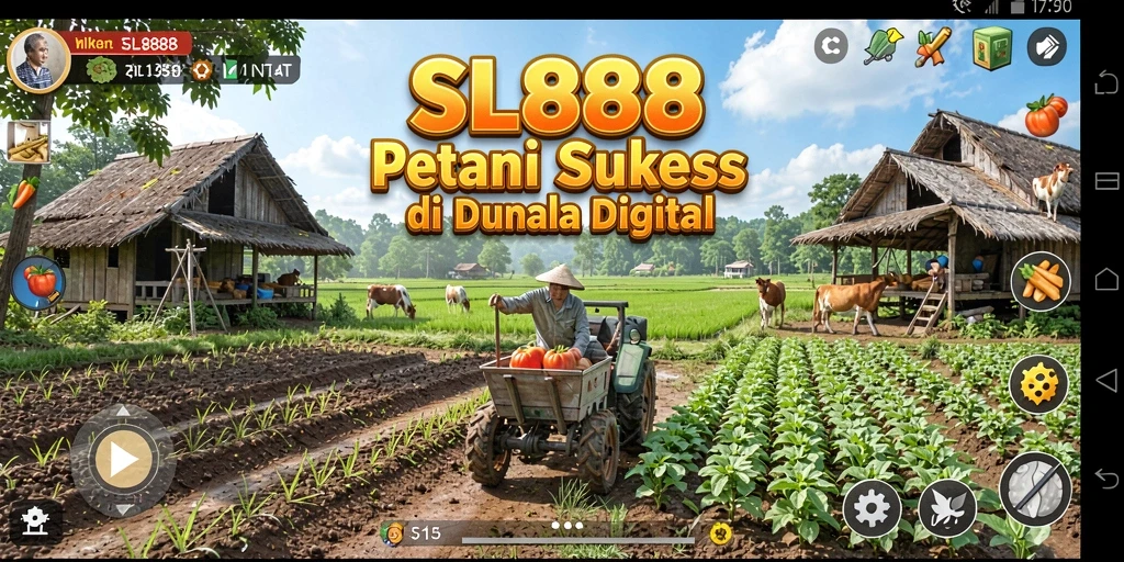 Screenshot gameplay SL888 yang menunjukkan aktifitas pertanian yang seru.