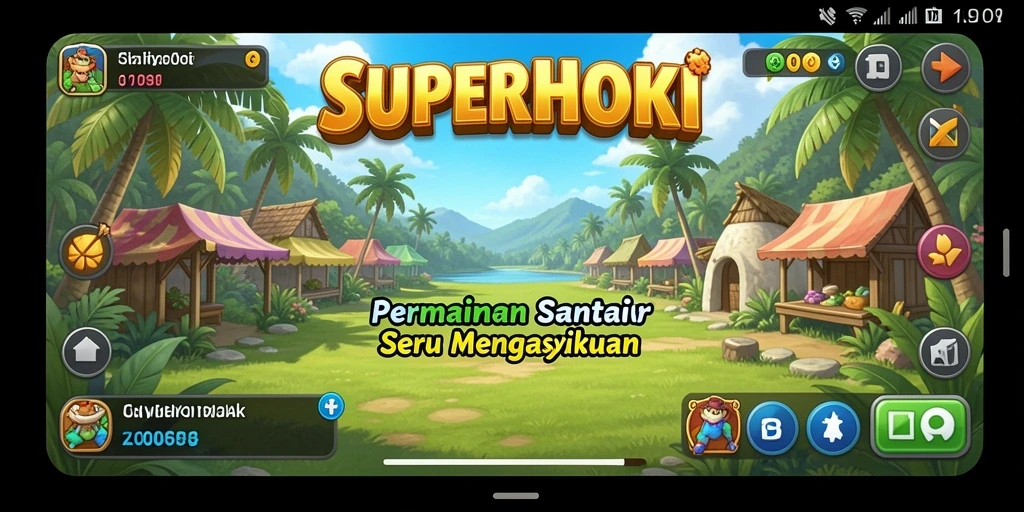 Tangkapan layar menampilkan gameplay seru SUPERHOKI dengan karakter unik.