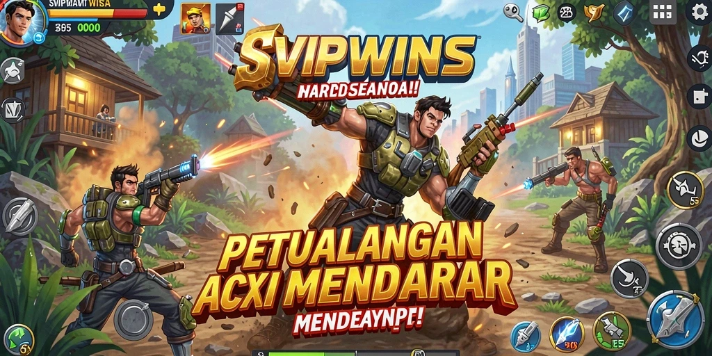 Tampilan gameplay menegangkan dalam SVIPWINS dengan aksi yang cepat.