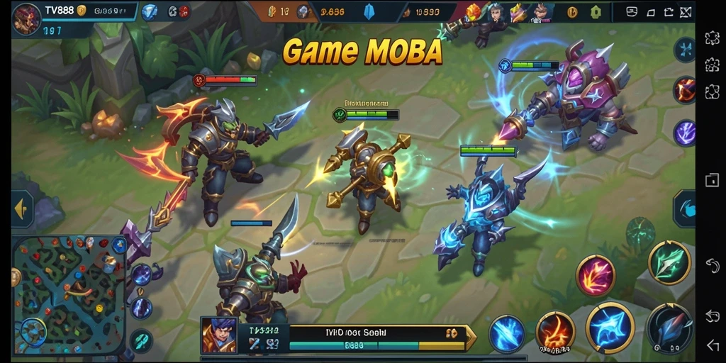 Screenshot gameplay TV888 yang menarik dengan aksi hero yang intens.