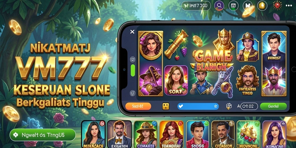 Tampilan gameplay Slot menarik dari VM777 yang mengasyikkan dan penuh warna.