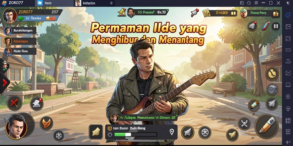 Screenshot gameplay ZORO77 menunjukkan fitur Idle yang menarik.
